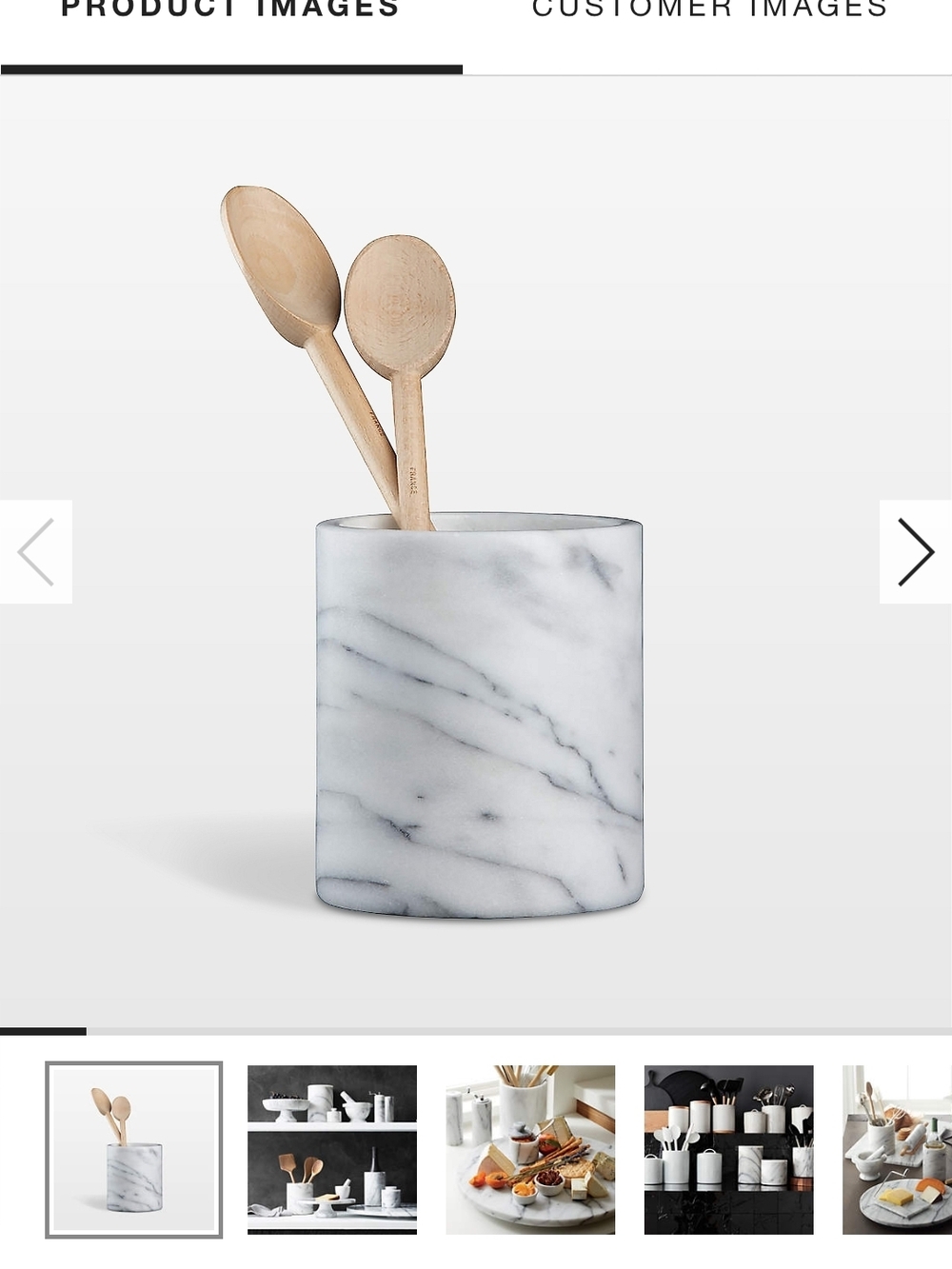 Crate&Barrel White Marble Utensil Holder